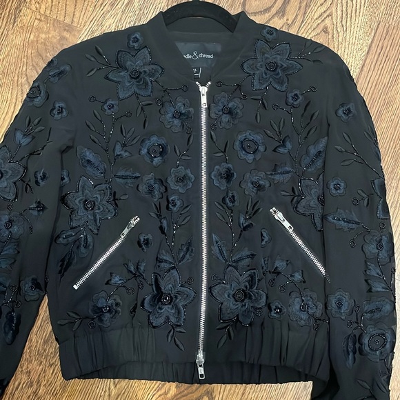 Needle and thread, sequin bomber jacket, size 2 LIKE NEW - Picture 1 of 4